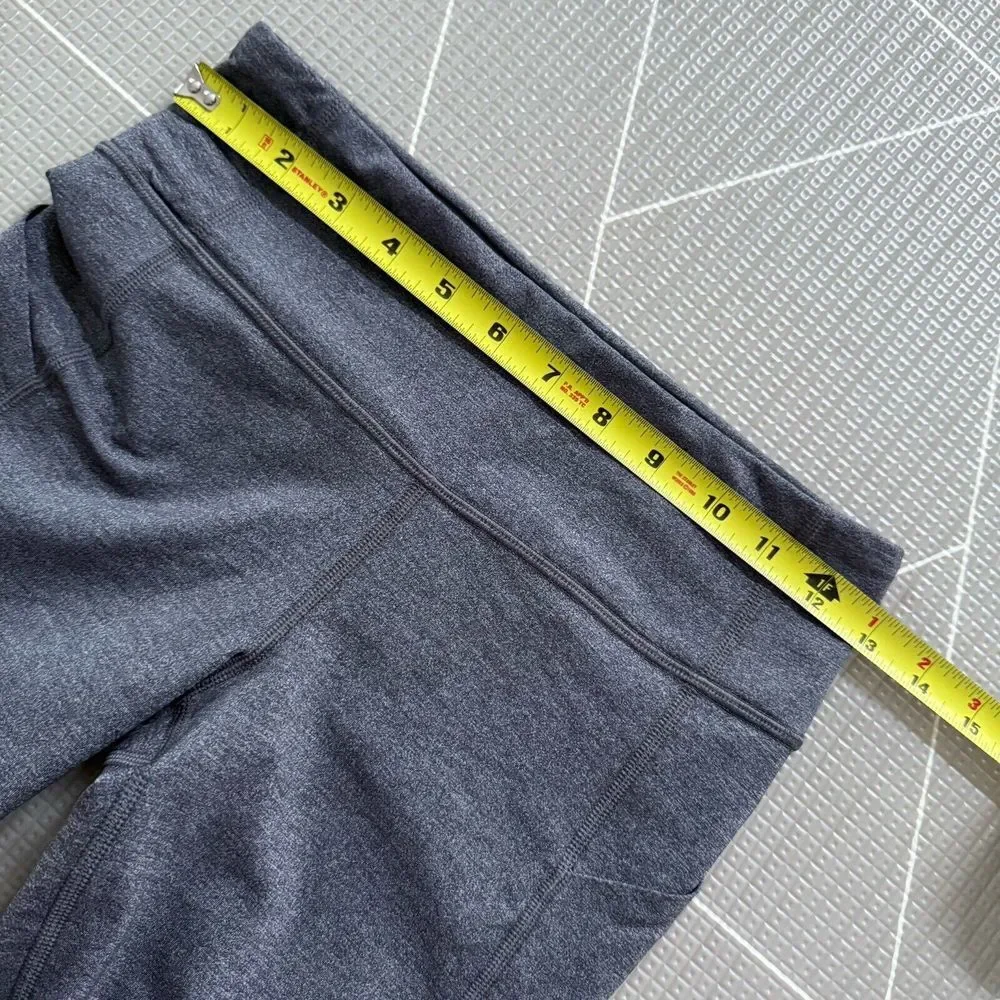 Lululemon Pace Revival Crop‎ Leggings Size 4 Gray & Black EUC